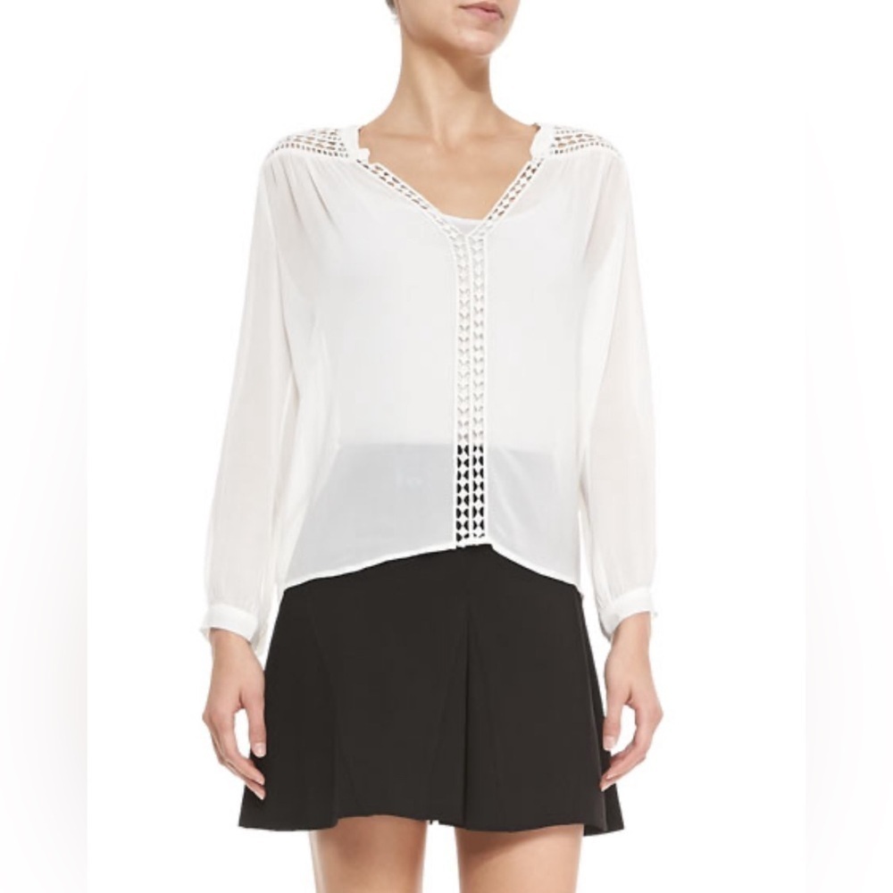 Sweet Wanderer ‎ Boho Women's Blouse White summer beach lightweight M knitting